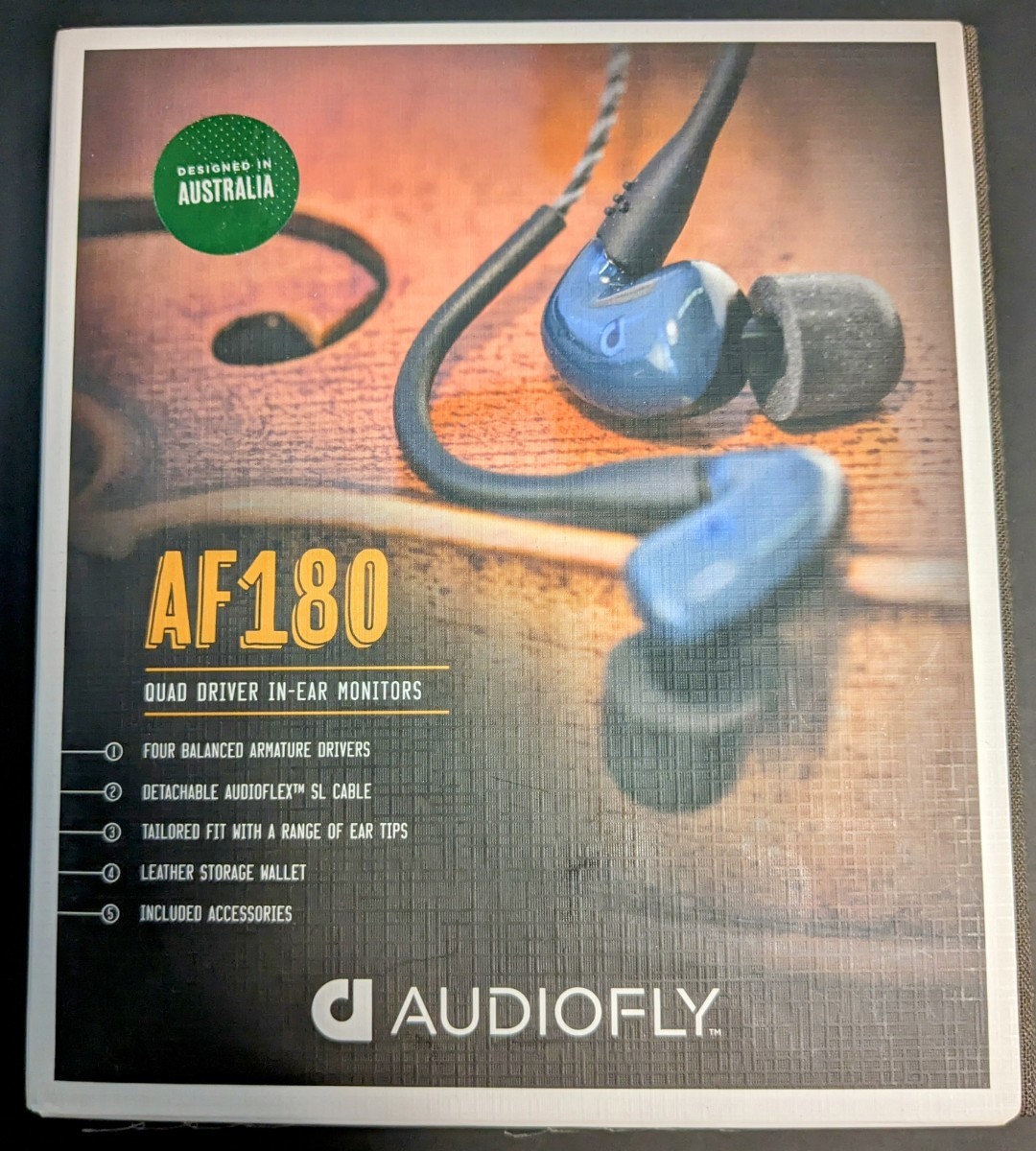 【BA4機】Audiofly AF180 [Stone Blue] イヤホン イヤモニ 4ドライバー オーディオフライ IEM
