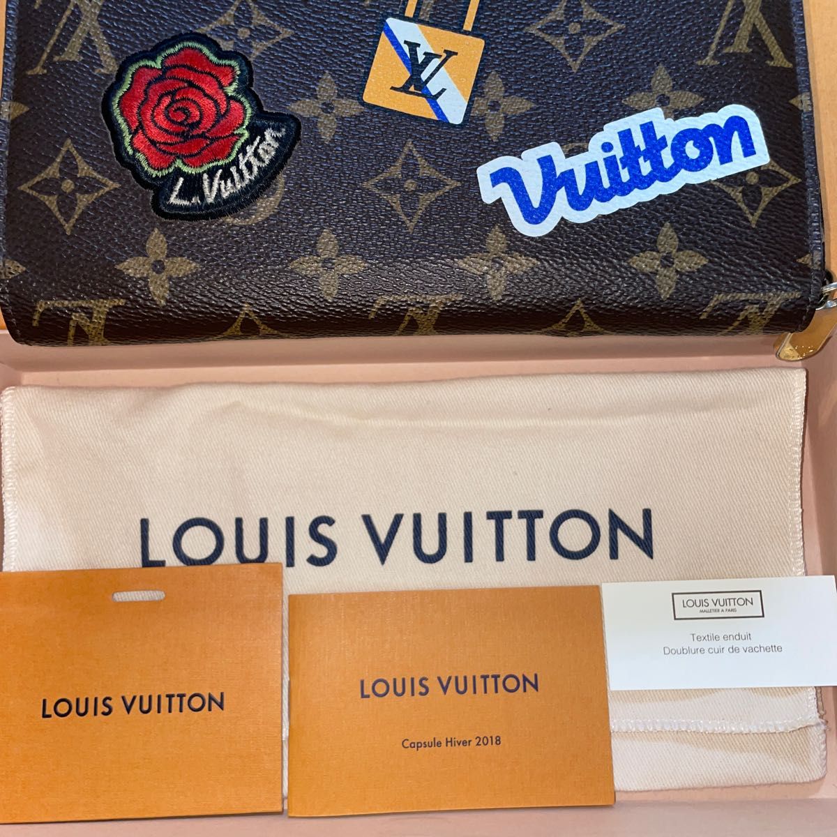 LOUIS VUITTON  M63392 刺繍　長財布 モノグラム　正規品