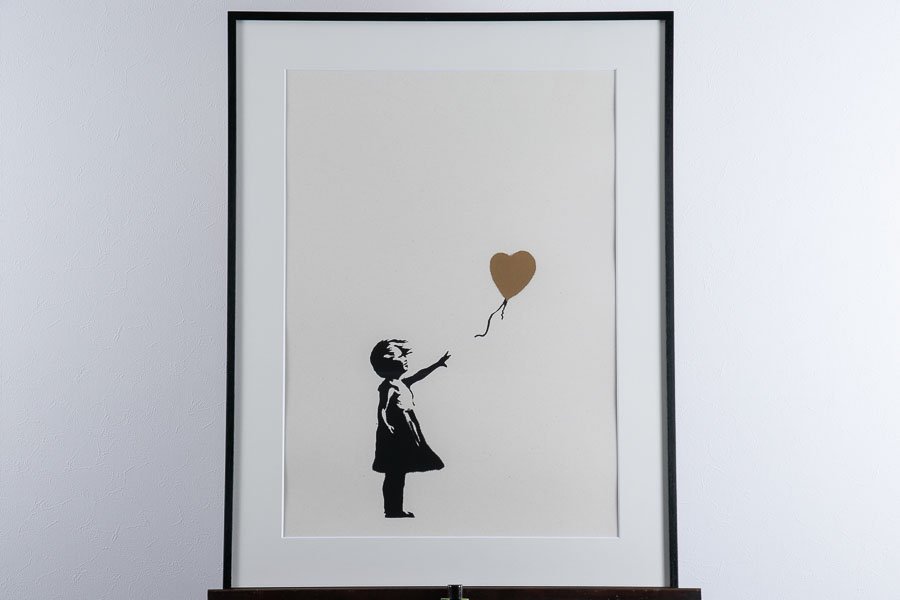【Banksy】『 バンクシー 「Girl with Balloon (GOLD)」WCP リプロダクション シルクスクリーン 額装 紙箱 13475 』 絵画 現代アート_画像10