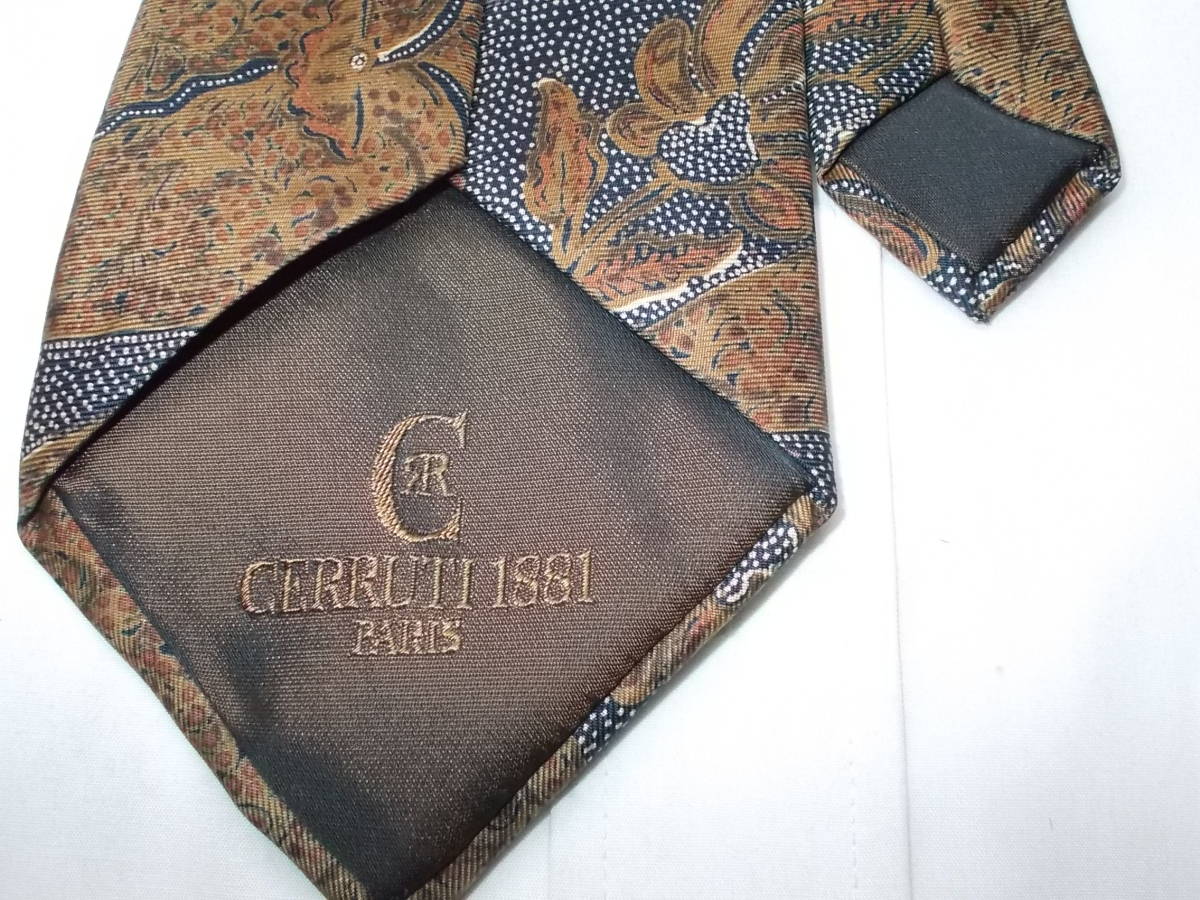 a827◆CERRUTI 1881ネクタイ◆美品セルッティ1881ネクタイシルクフランス製5G_画像3