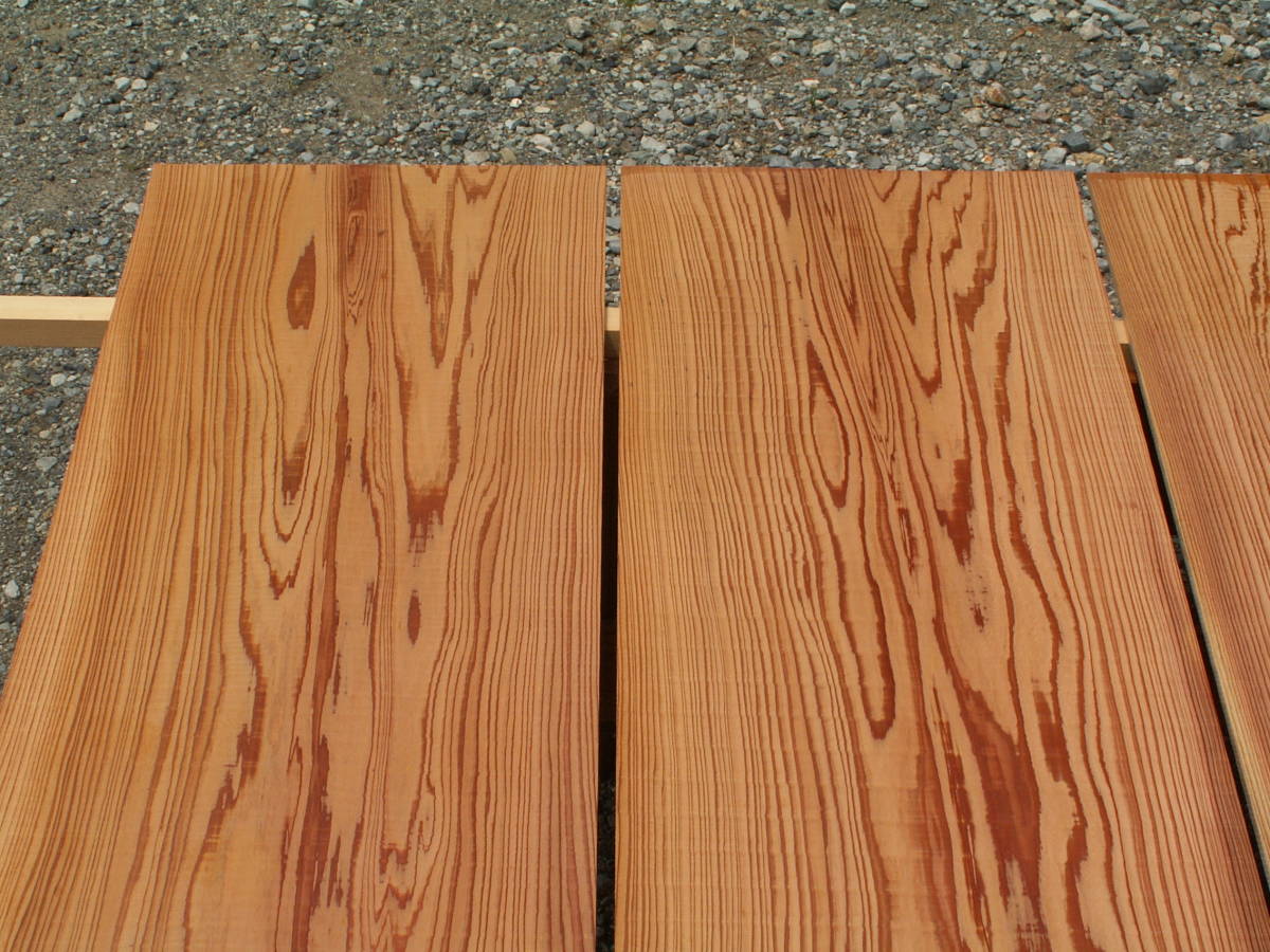 屋久杉、4枚、美しい木目、腰板、工芸、A450_画像2
