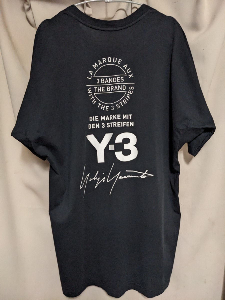 即完品】ヨウジヤマモト tシャツ Y-3 ワンポイントロゴ ブラック M