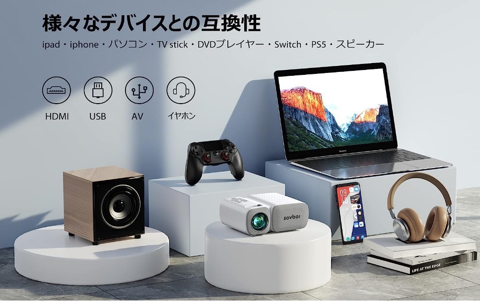 Sovboi VB1 プロジェクター 超小型 1080PフルHD 10000lm 5GWiFi の商品