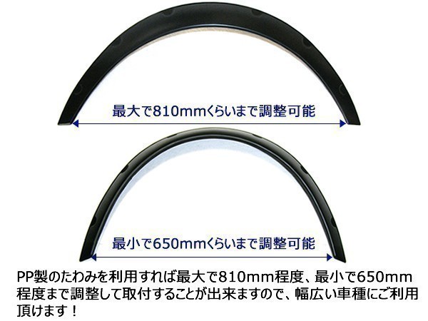 汎用 出幅 70mm オーバーフェンダー 4枚 カプチーノ EA21R EA11R ジムニー JB23W JA12V JA22W JA11V ハイエース シルビア a_画像3