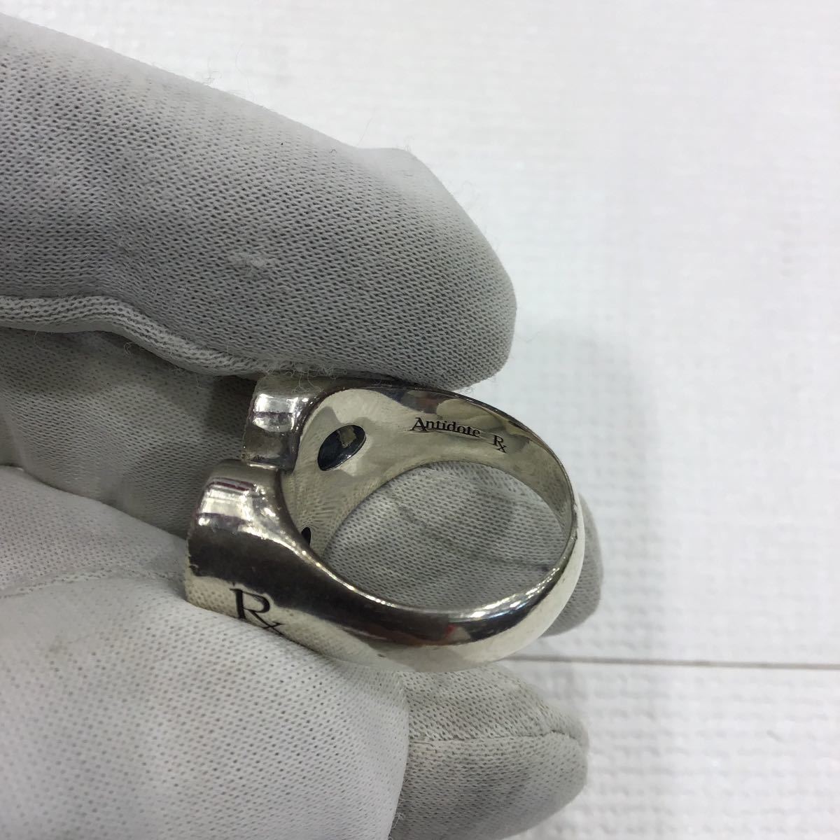 【Antidote Buyers Club アンチドートバイヤーズクラブ】RX-711-S Engraved Heart Ring ハートリング シルバー950 13号 ジルコニア 2307okiの画像6