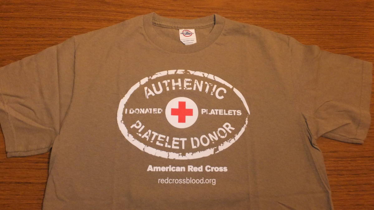 【American Red Cross】アメリカ赤十字社 アメリカンレッドクロス ＴシャツサイズＭ　米赤十字社　血小板ドナー　血栓提供者_画像1