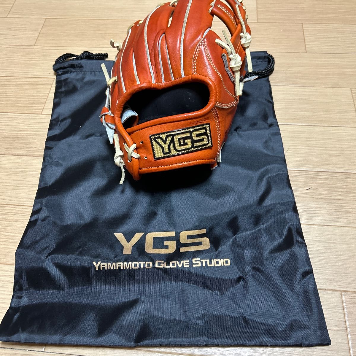 山本グラブスタジオ　新構造フロントワイドポケット搭載　YGSプロライン　硬式内野用　664K ブラウンオレンジ×クリーム
