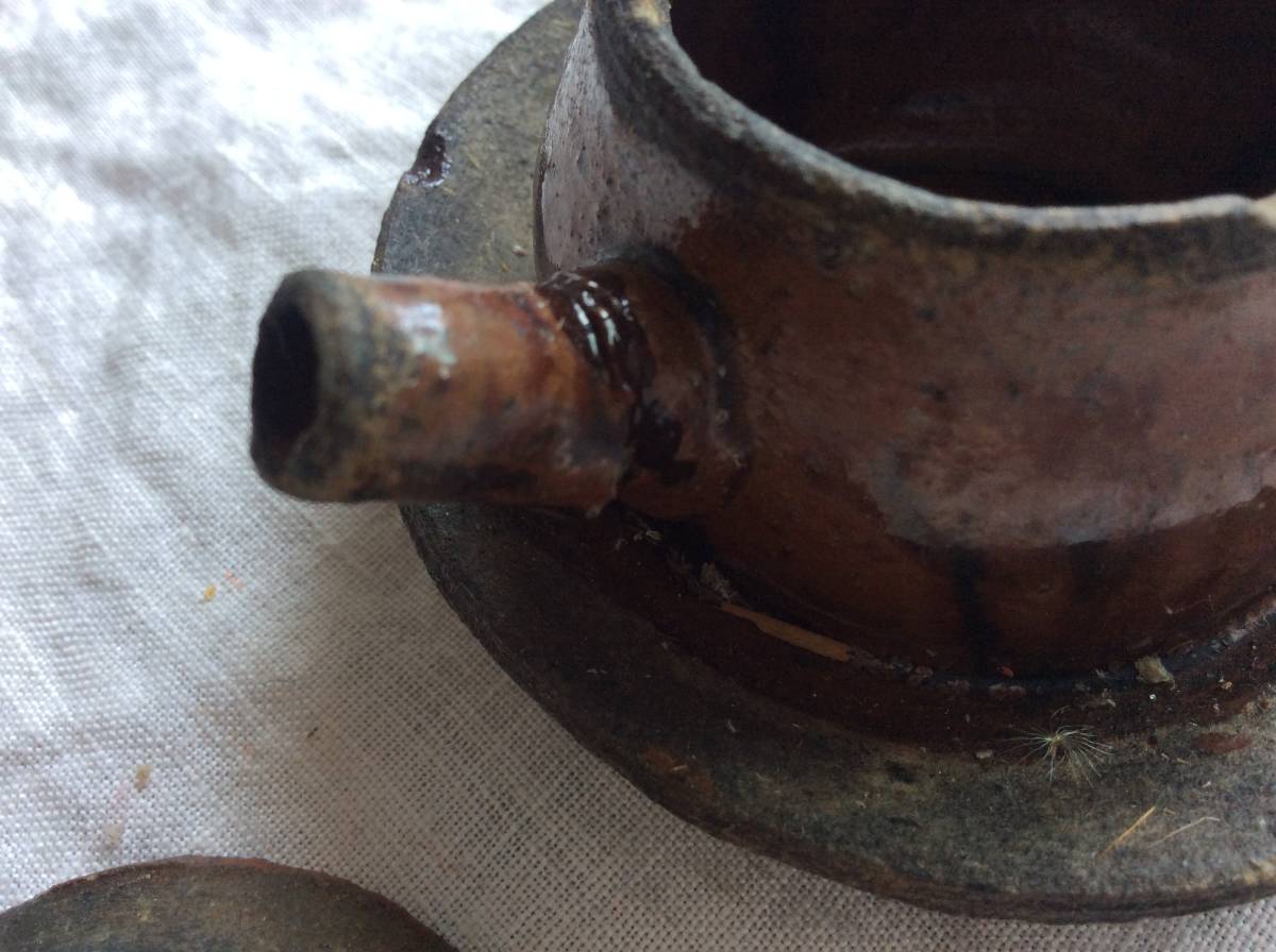  времена предмет старый Seto масло контейнер лампа Akira тарелка лампа Akira тарелка освещение контейнер старый .. античный керамика жарение предмет кислота ... Edo период *.. антиквариат старый инструмент 