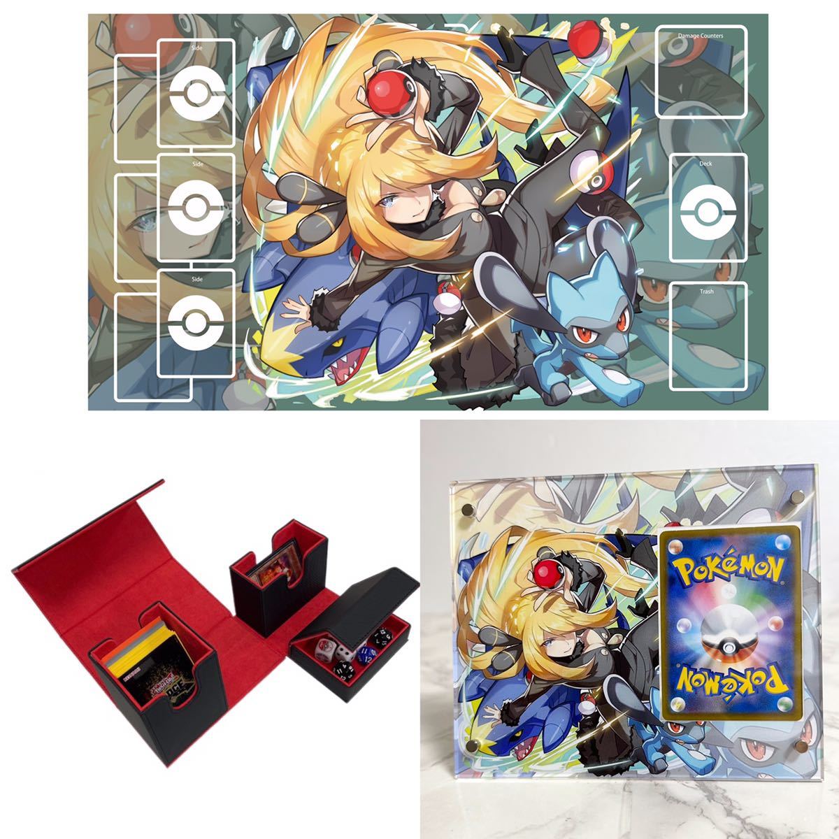 3点セット ポケモン シロナ プレイマット&シロナ アクリルフレーム