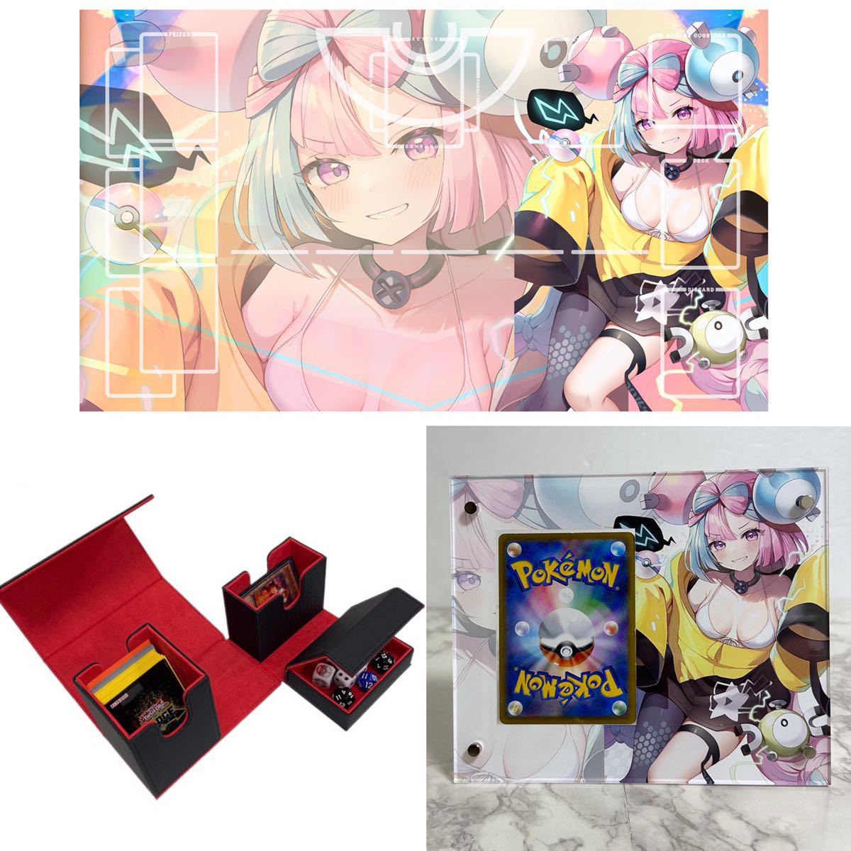 3点セット ポケモン ナンジャモ プレイマット&アクリルフレーム 3点セット ポケモン ナンジャモ プレイマット&アクリルフレーム
