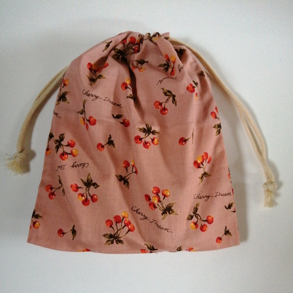  handmade * pouch cherry ash pink Schic bag-in-bag organizer . put on change inserting also 