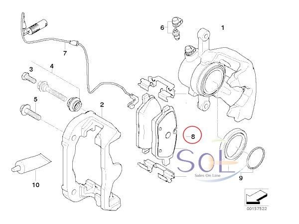 BMW MINI フロント ブレーキパッド 左右セット R55 R56 R57 R58 R59 116i 118i 120i 34116774050 34116772892 34116771838 出荷締切18時の画像3