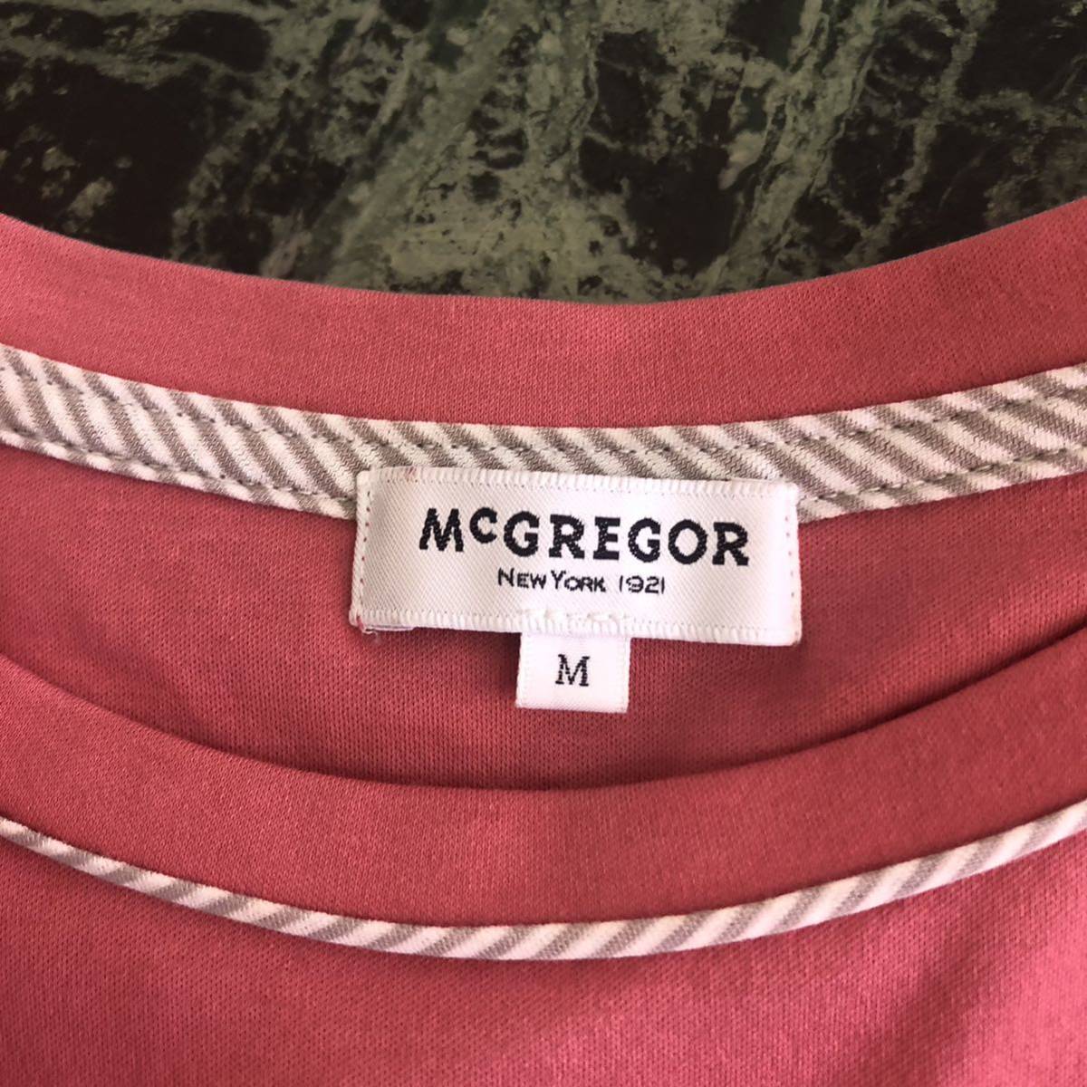 【美品】McGREGOR★マクレガー 5分袖Tシャツ 半袖Tシャツ Mサイズ ピンク ポケットTシャツ 無地 レディース マックレガー_画像3