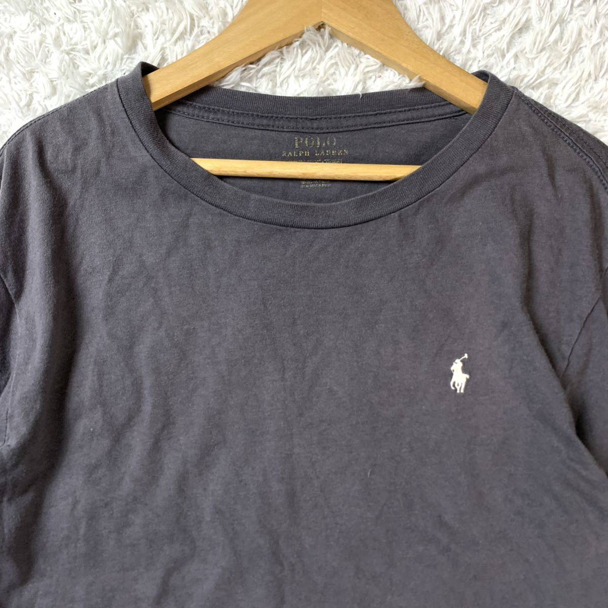 POLO RALPH LAUREN ポロラルフローレン 長袖Tシャツ ロンT グレー 綿 コットン 刺繍 L YA3830_画像2