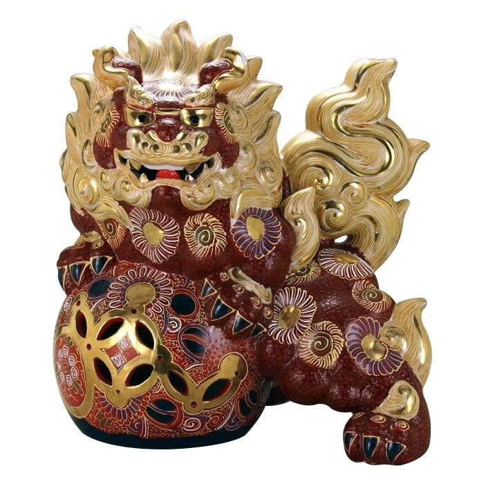 九谷焼 12号立獅子 盛 N195-06 その他 九谷焼 12号立獅子 盛 N195-06 その他