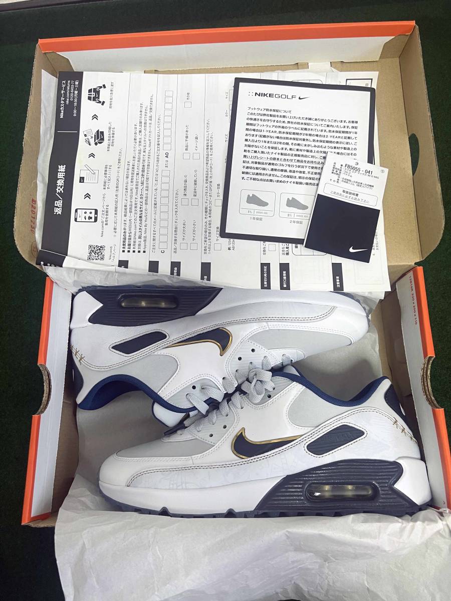 新品 未使用品 NIKE AIR MAX 90 GOLF NRG ナイキ エアマックス 90 ゴルフ スパイクレス ゴルフシューズ ピュアプラチナ  26.5cm FB5055-041