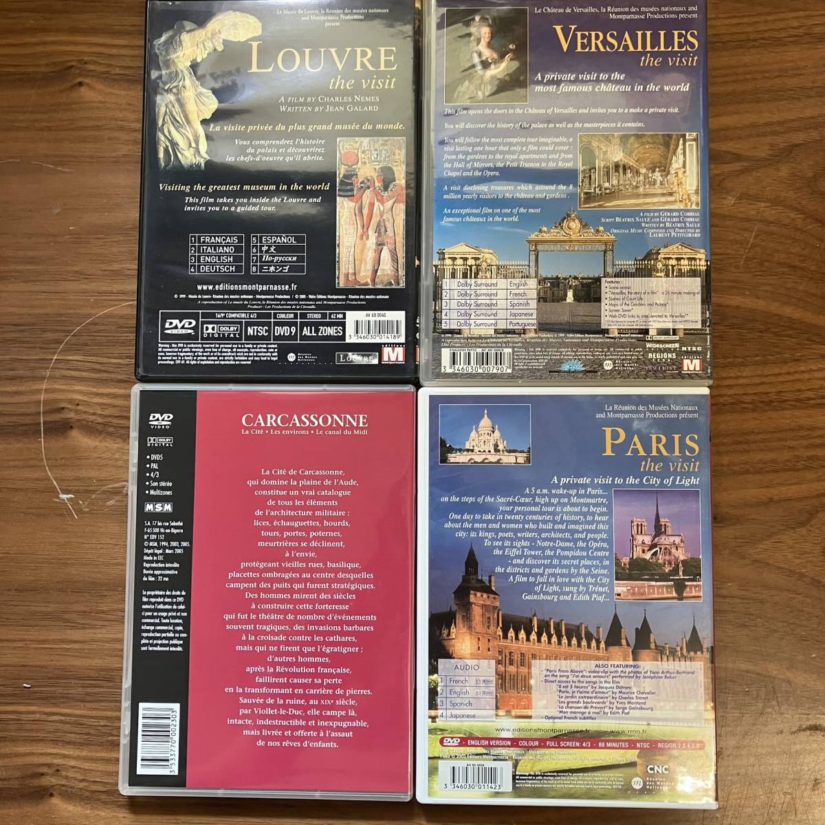 フランス観光案内DVD４枚セット「PARIS」「LOUVRE」「VERSAILLES」「CARCASSONNE」_画像2