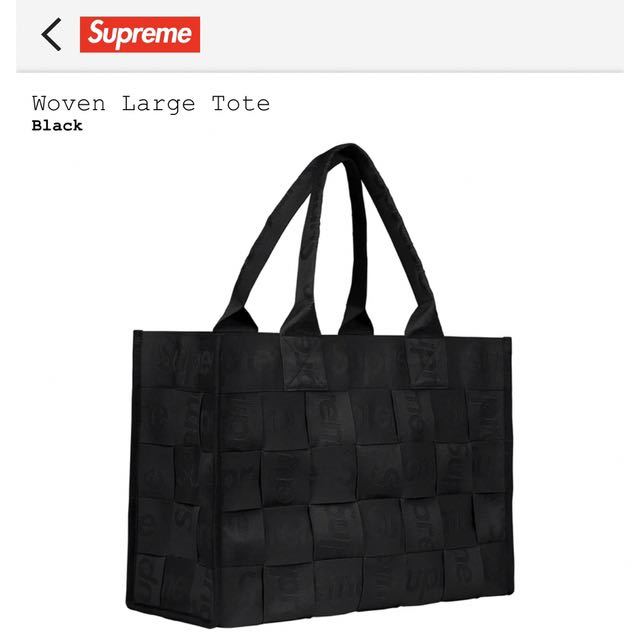 モール 価格 Supreme ブラック シュプリーム Tote ウーブンラージ