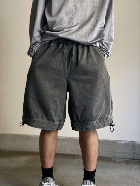 Drawcord Baggy Denim Shorts BLACK　ドローコード　バギー　デニム　ショーツ　リックオウエンス　ダークシャドウ