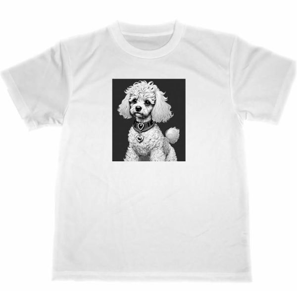 トイ　プードル　ドライ　Tシャツ　アニマル　イラスト　グッズ　poodle　犬　DOG　アート　イヌ_画像1