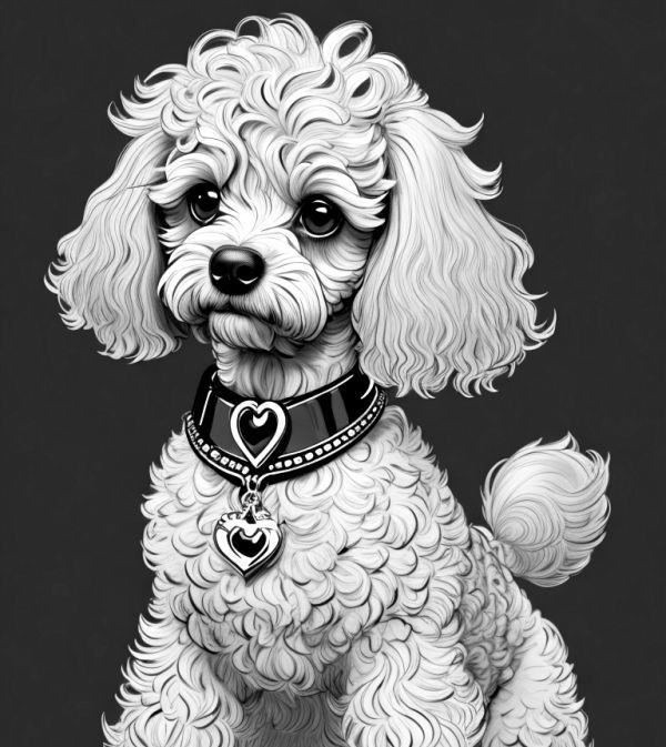 トイ　プードル　ドライ　Tシャツ　アニマル　イラスト　グッズ　poodle　犬　DOG　アート　イヌ_画像2