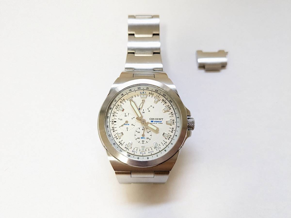 ★稼働品★オリエント ワールドタイム ORIENT M-FORCE WORLD TIME AUTOMATIC 機械式 自動巻きの画像6