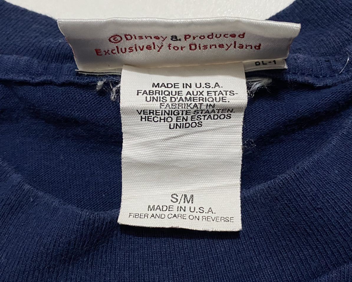 90's Disneyland ミッキー ミニー ドナルド プルート グーフィー プリントTシャツ SMサイズ USA製 ビンテージ古着 ディズニー ランドシー
