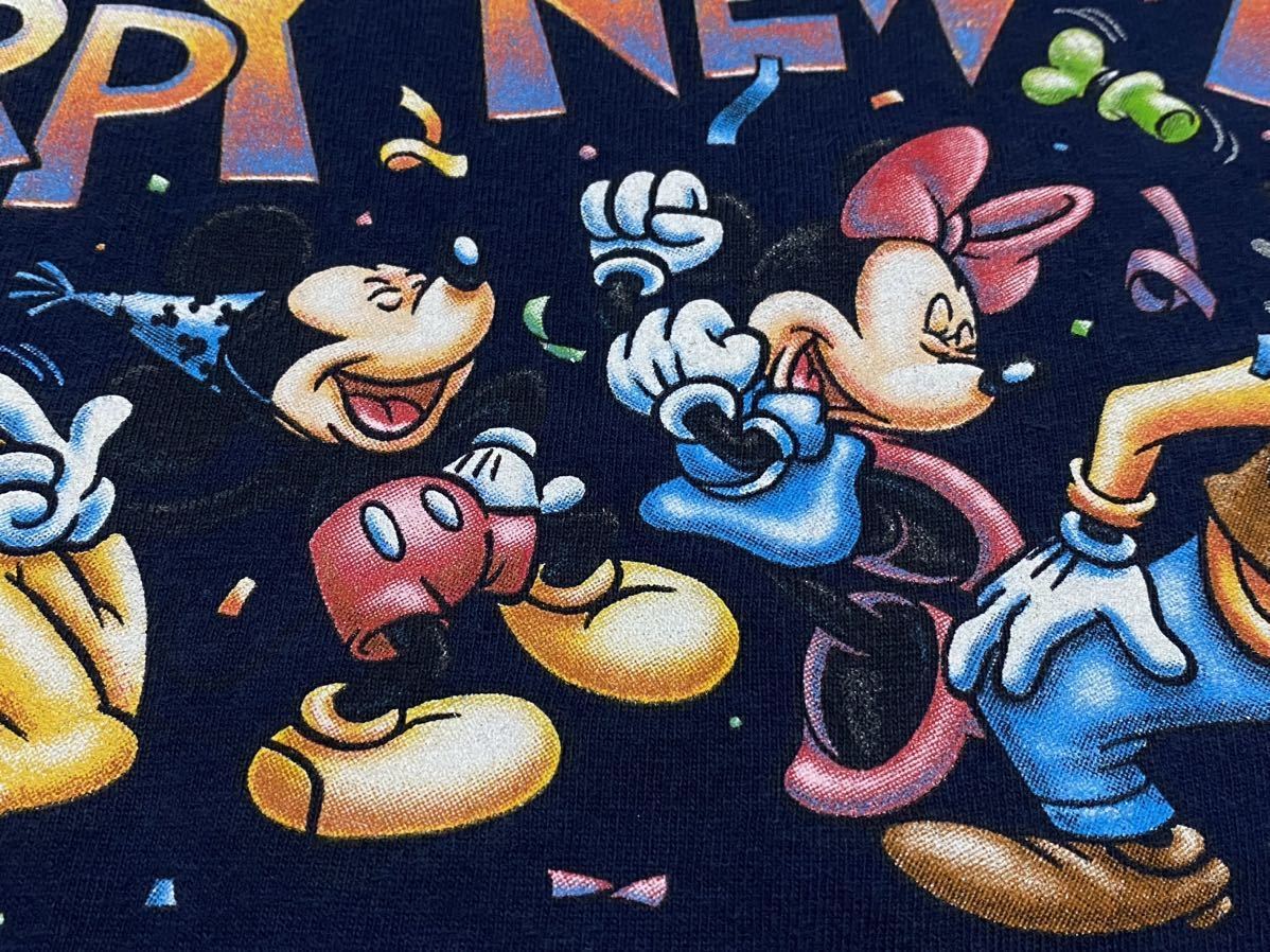 90's Disneyland ミッキー ミニー ドナルド プルート グーフィー プリントTシャツ SMサイズ USA製 ビンテージ古着 ディズニー ランドシー