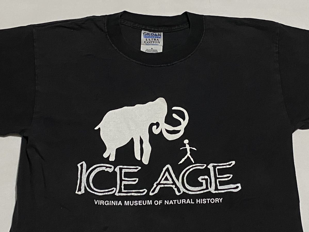 90's ICE AGE VIRGINIA MUSEUM OF NATURAL HISTORY プリントTシャツ Mサイズ アドバタイジング ビンテージ古着 アイスエイジ マンモス_画像1