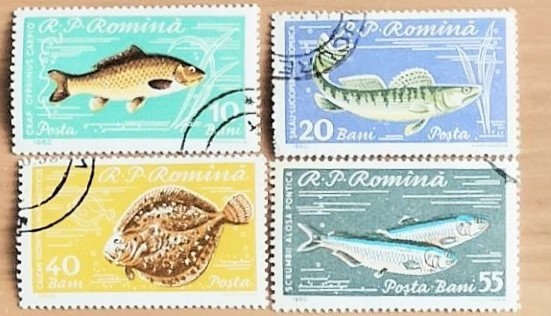 ルーマニア 魚切手_画像1