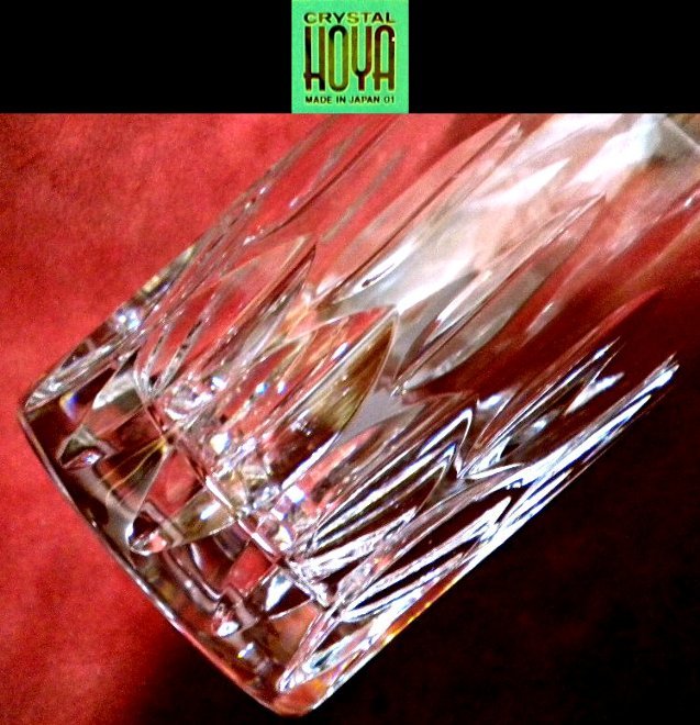  selling up HOYA crystal glass B cut capacity 240cc 2 customer collection made in Japan unused goods A/C, size φ on 64/ under 56×H112mm, weight 250g,. origin thickness 1.4mm, bottom thickness 13mm