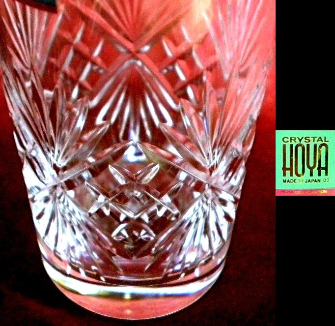  selling up HOYA crystal glass capacity large :280cc 1 customer made in Japan unused goods box less C/C, size φ on 66/ under 57×H120mm, weight 230g,. origin thickness 1.2mm, bottom thickness 10mm