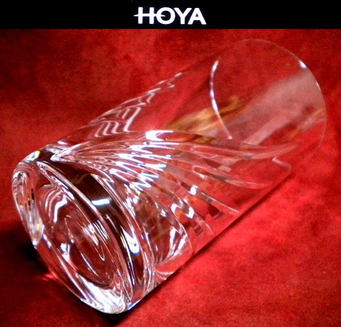 売切 HOYA クリスタル グラス 容量:240cc 2客組 日本製 取説付 未使用品 H/I、寸法φ上63/下55×H112mm、重量230ｇ、口元厚1.4mm、底厚13mm_画像6