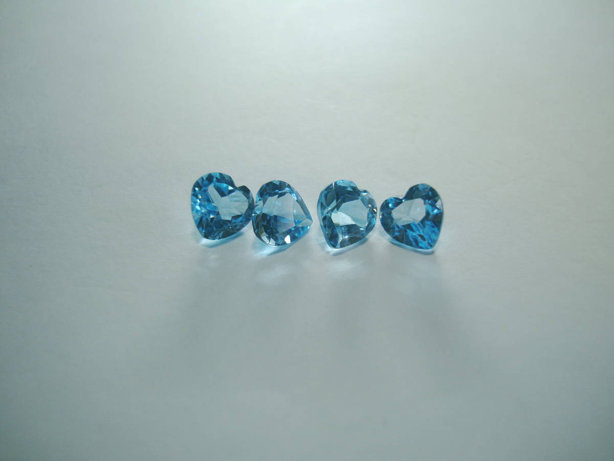 ■奇麗■ブルートパーズ■６ｍｍ■ハート■３.８６ｃｔ■４個_画像2