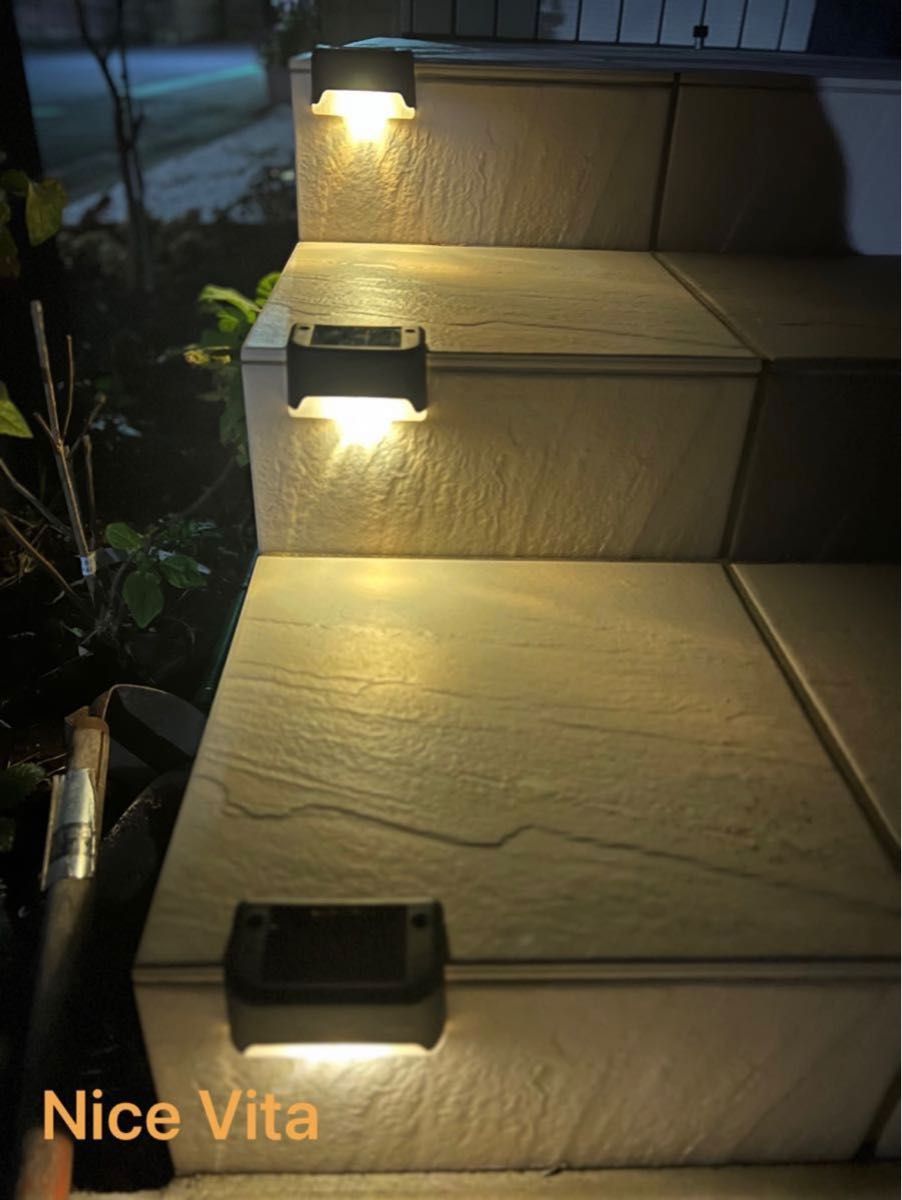【素敵な雰囲気　匿名】6個　ソーラー　ガーデン　ライト　L字　LED　高見え　角　バルコニー　デッキ　窓　庭　防水　自動点灯