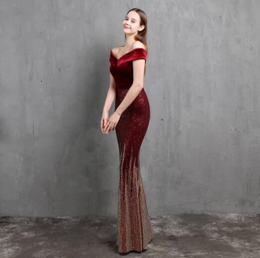 SALE fine quality lady's dress musical performance . presentation two next . party V neck wedding stage photographing Event maxi long dress wine S size 