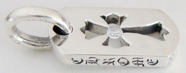* silver 925 Thai knee Cross dog tag charm pendant diamond new goods unused * Thai knee Cross dog tag Cross dok tag 