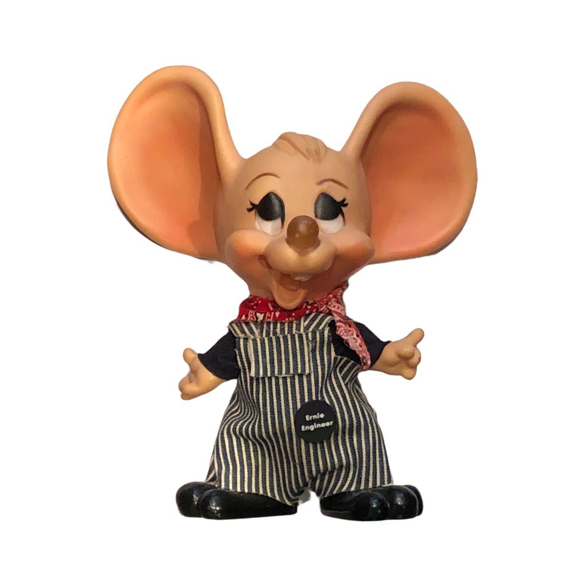 1970’s トッポジージョ TOPO GIGIO ビンテージ 貯金箱 ソフビ ヒッコリー 古着 オーバオール ヒッコリー USA製 アメリカ製 フィギュア_画像1