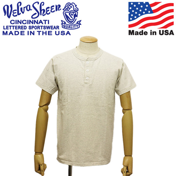 Velva Sheen (ベルバシーン) 161007 SS HENLEY TEE ヘンリーネック 半袖Tシャツ アメリカ製 VLVS017 OATMEAL L