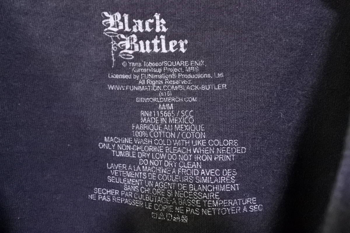 Black Butier Yana Toboso Kuroshitsuji Tee size M 月刊Gファンタジー 黒執事 枢やな Tシャツ ブラック_画像4