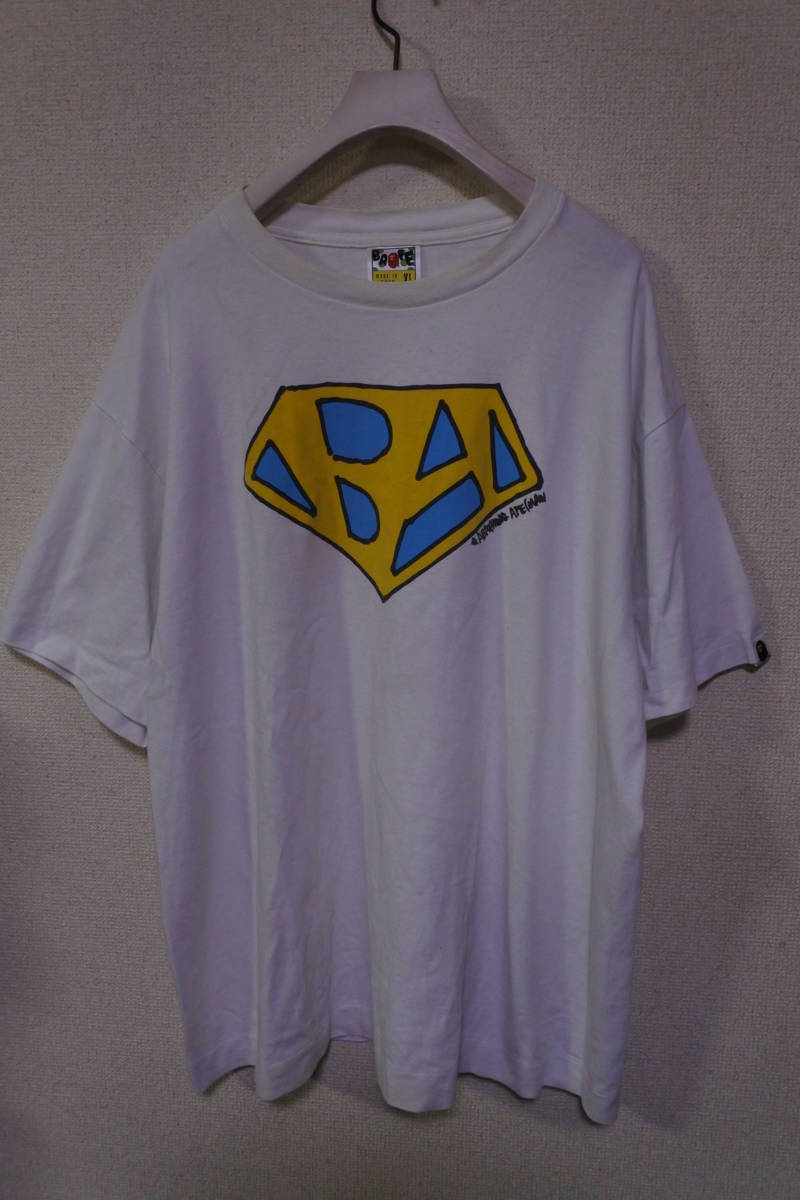 A BATHING APE MAN BAPE Tee size XL アベイシングエイプ スーパーマン Tシャツ ホワイト 日本製
