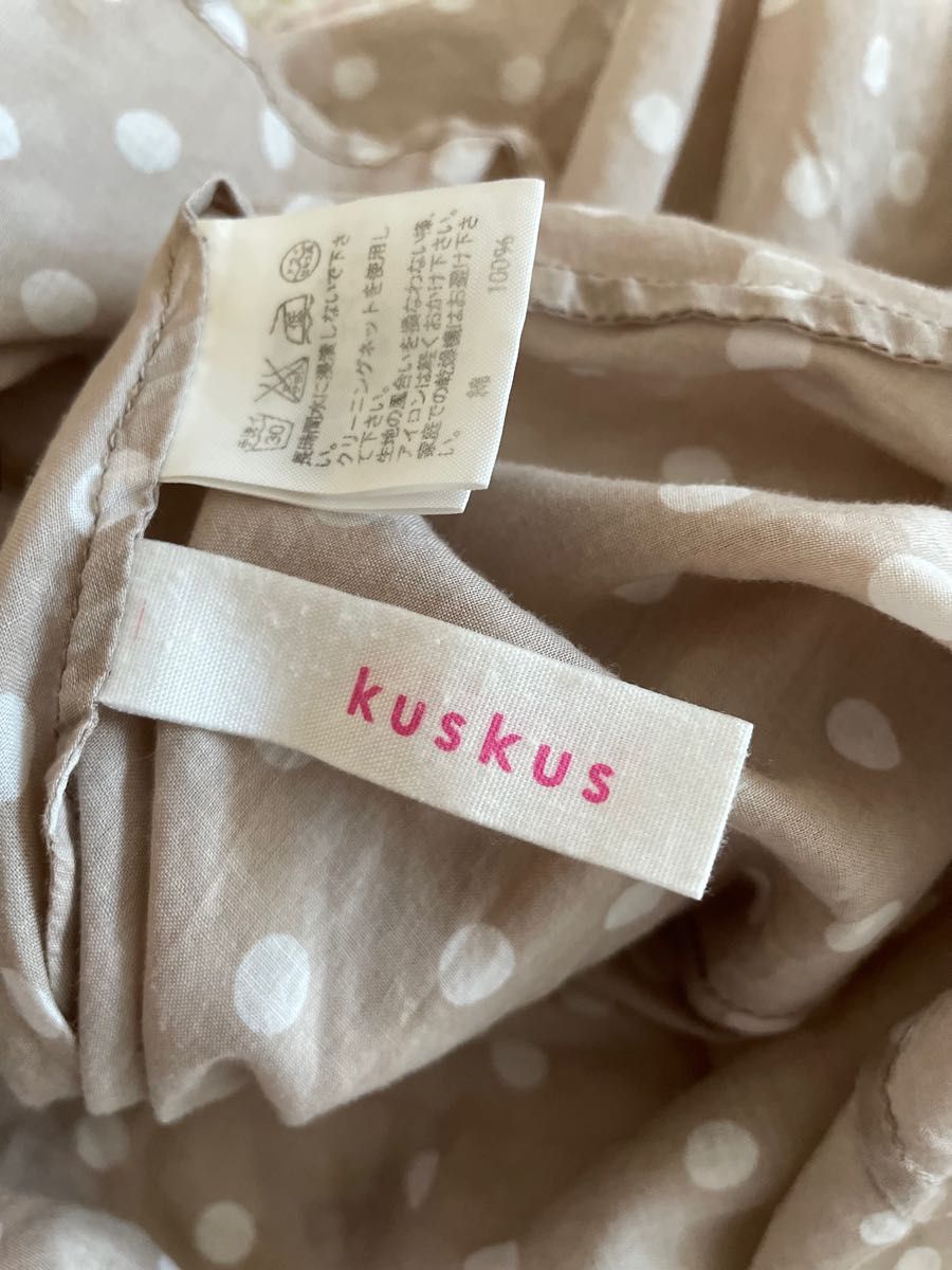 kuskus ドット柄ワンピース