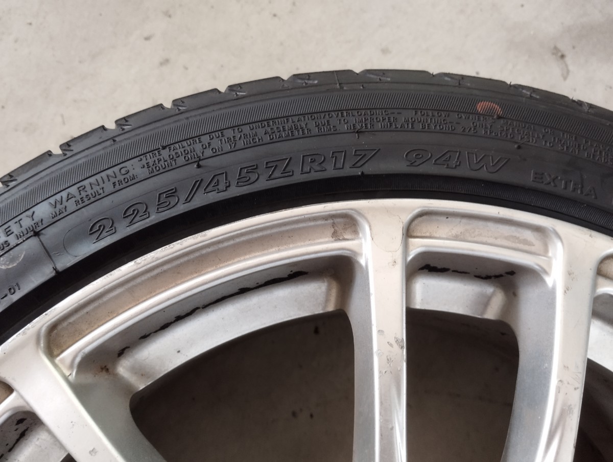 4本セット 練習用にどうでしょう？ AVANGRADE 5穴 114.3 215/45R17 225/45R17 7J+40 8J+45 MAXTREK MAXIMUS M1 残り溝多 ブリジストン_画像6