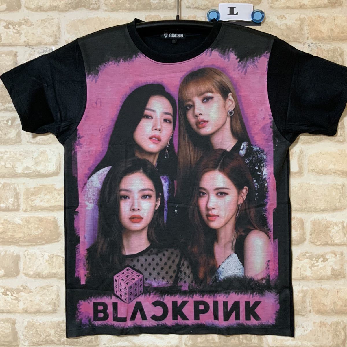 ブラックピンク Tシャツ Lサイズ ジェニー リサ ジス ロゼ 管8025