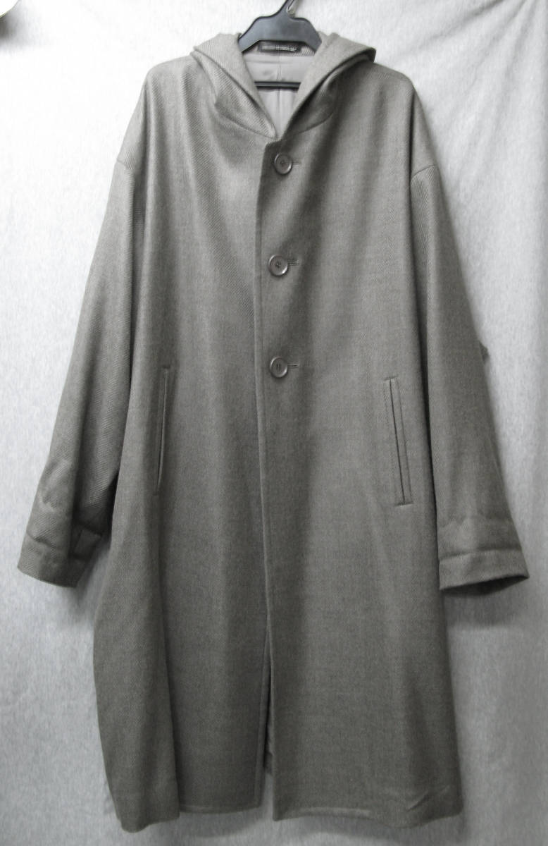 ヨウジ Yohji noir：フード付き ウール コート (ワイズ アーカイブ 秋冬 Yohji Yamamoto fooded Wool coat