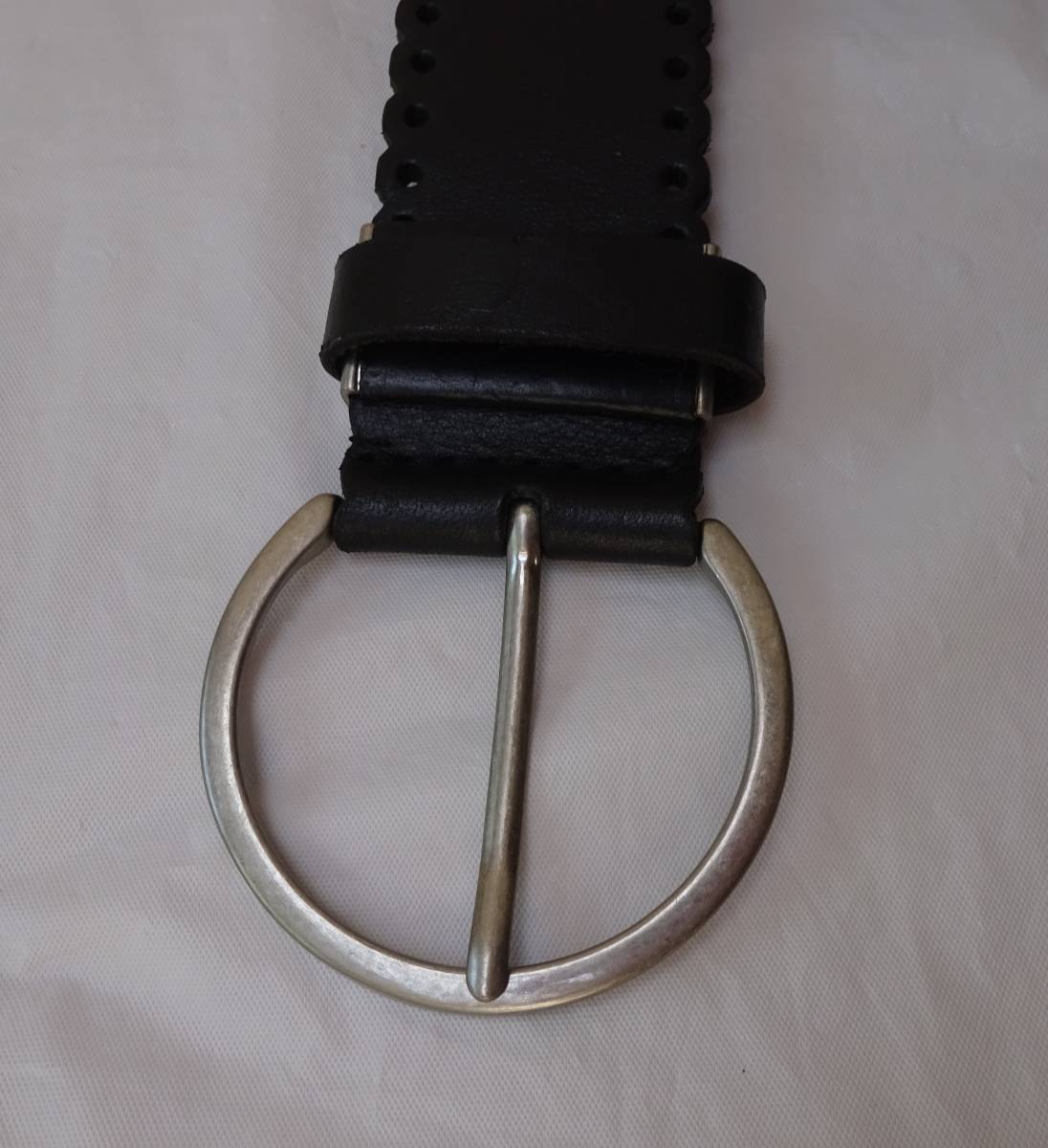 GENUINE LEATHER belt black casual 