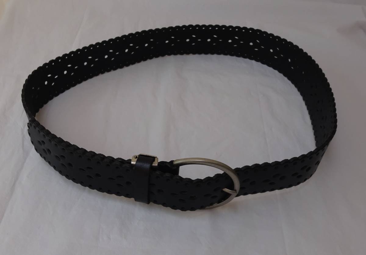 GENUINE LEATHER belt black casual 