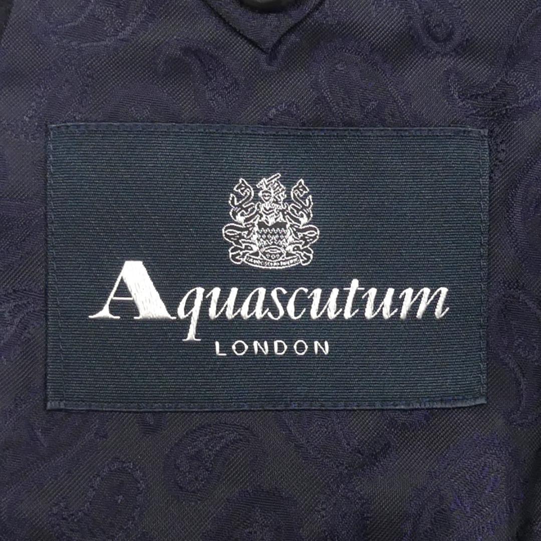 即決★日本製 Aquascutum★メンズL テーラードジャケット アクアスキュータム 98BB4 紺 カシミヤ ブレザー ペイズリー柄_画像8