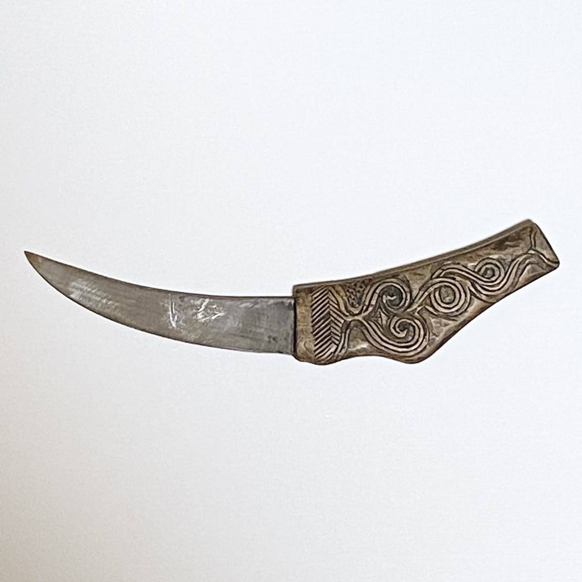 アイヌ民族　マキリ　木彫　蝦夷拵　細密彫刻　民族美術　狩猟刀　ナイフ　時代　コレクター収蔵品　b2_画像8