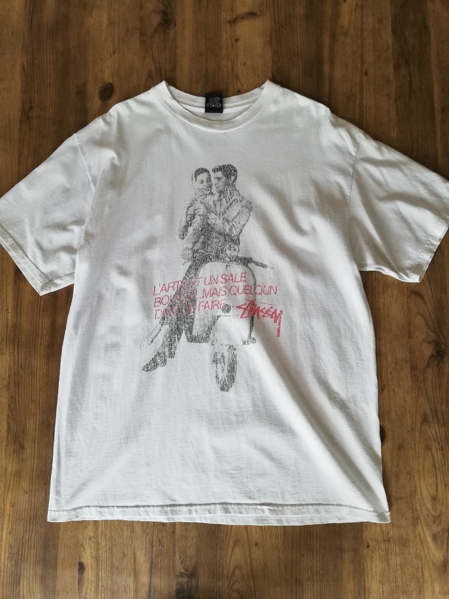 OLD STUSSY ローマの休日 Tシャツ L 白 ステューシー アーカイブ レア